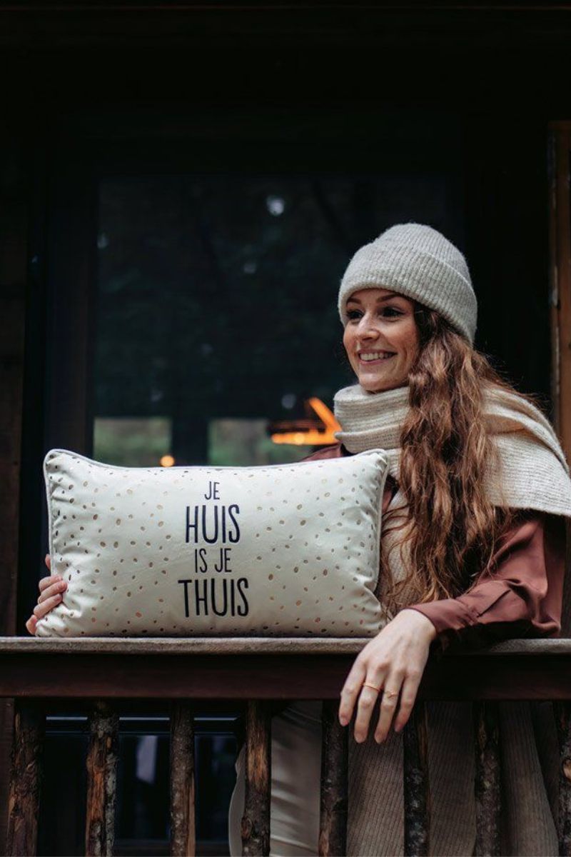 100% Leuk Kussen Je huis is je thuis
