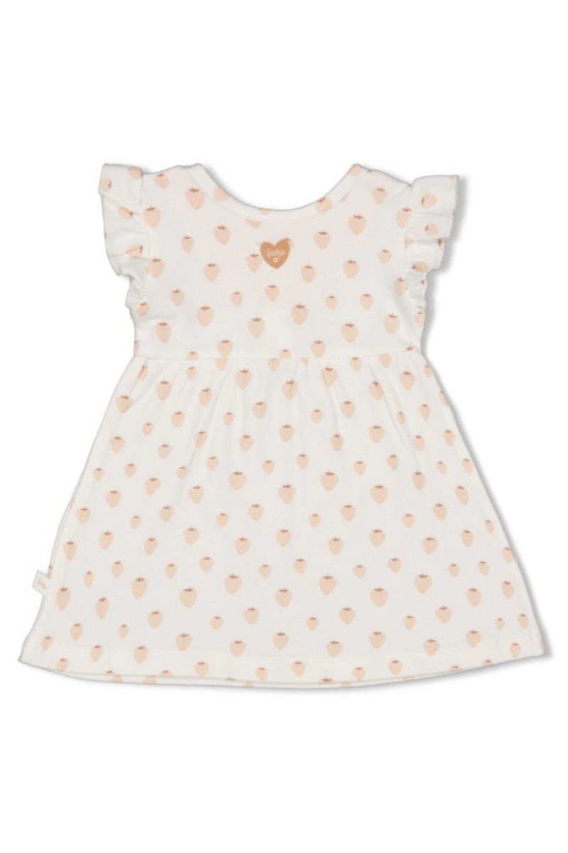 Feetje Jurk Ruches AOP Strawberry Fields Offwhite