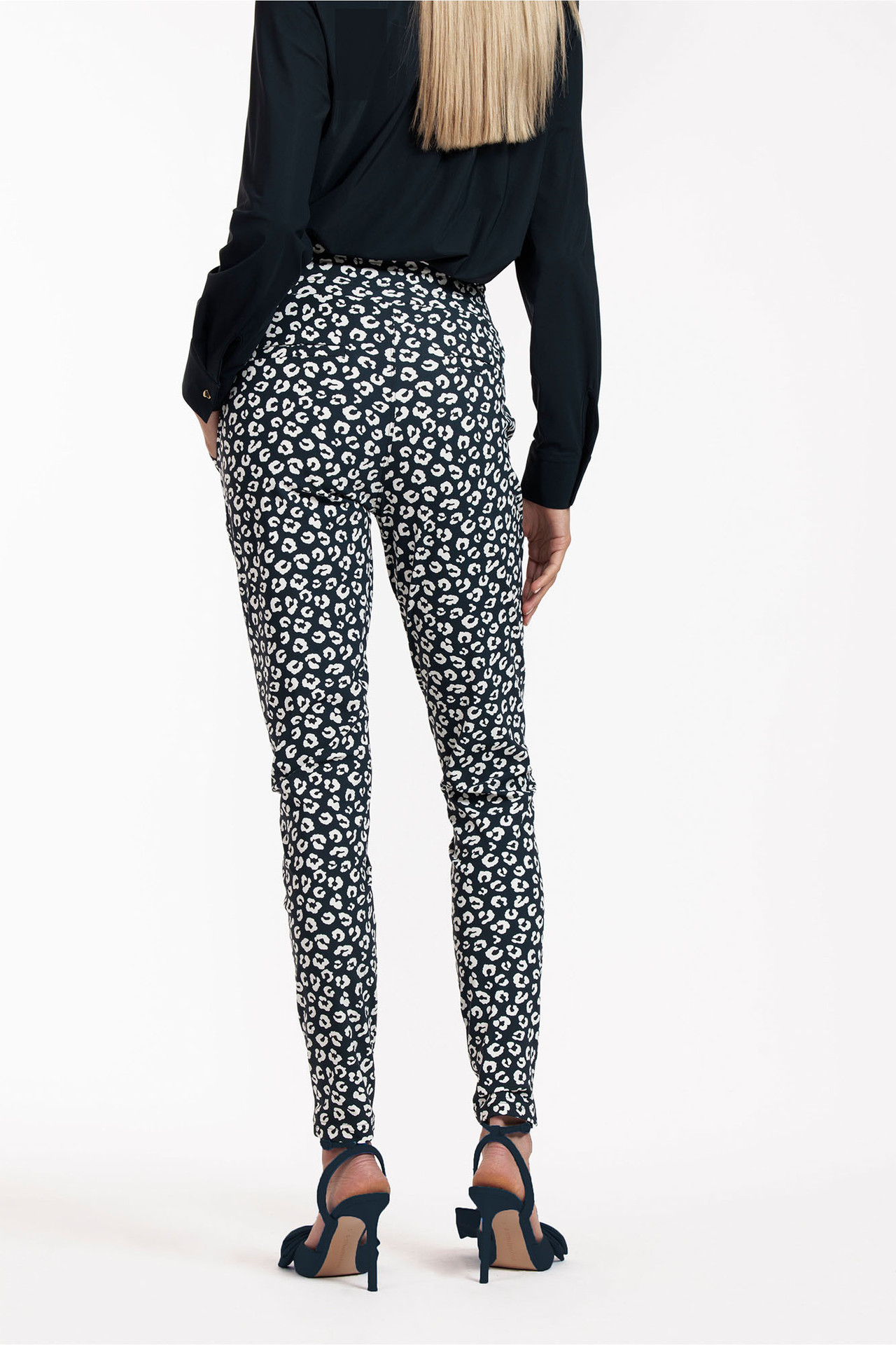 Studio Anneloes Stairdown Leopard Trousers Dark blue/Kit