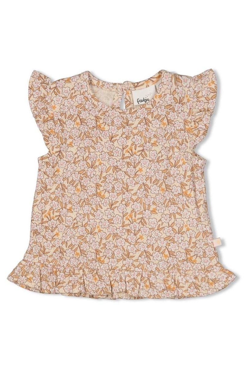 Feetje Shirt Ruches AOP Flower Field Creme