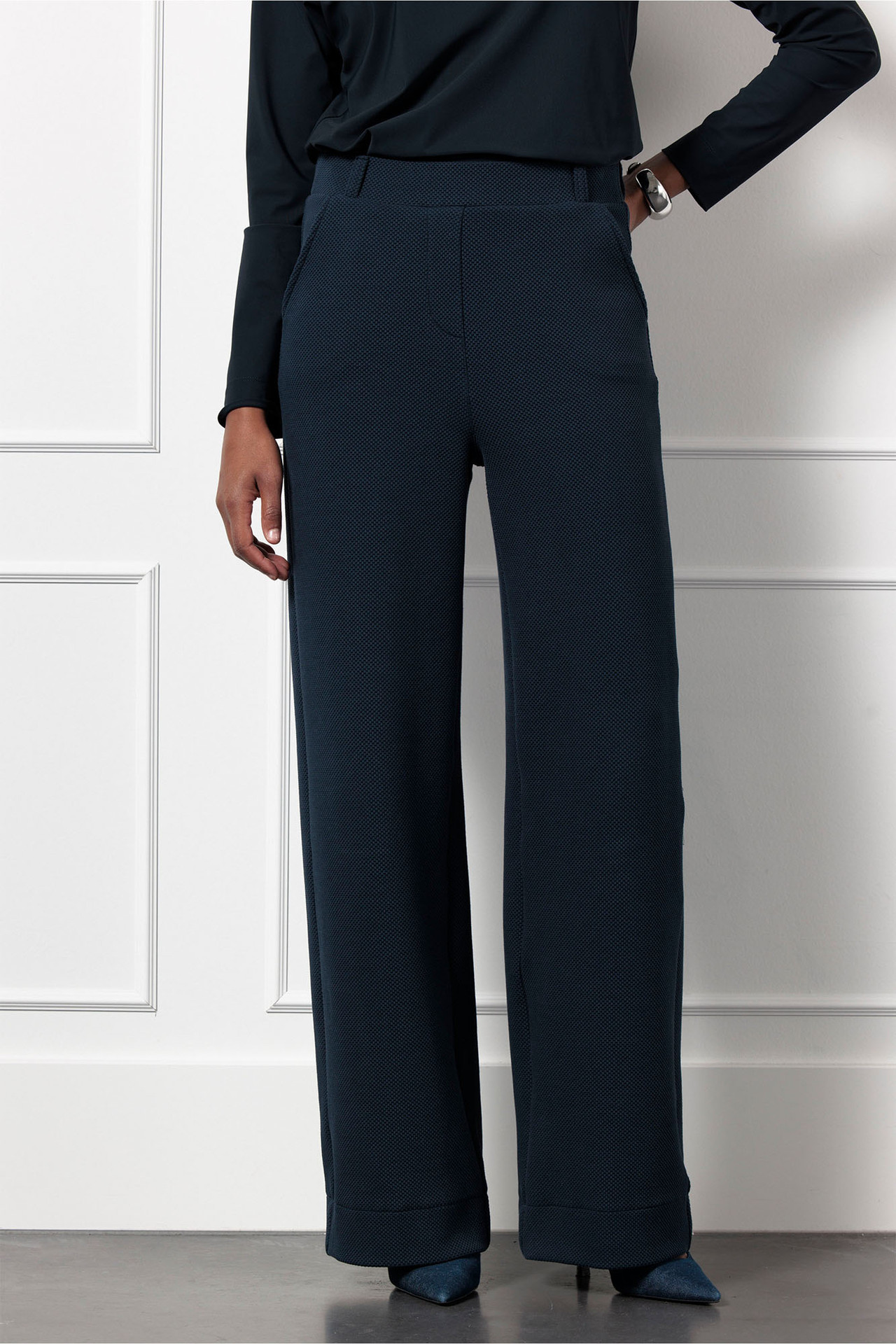 Studio Anneloes Lexie Honeycomb Trousers Dark Blue