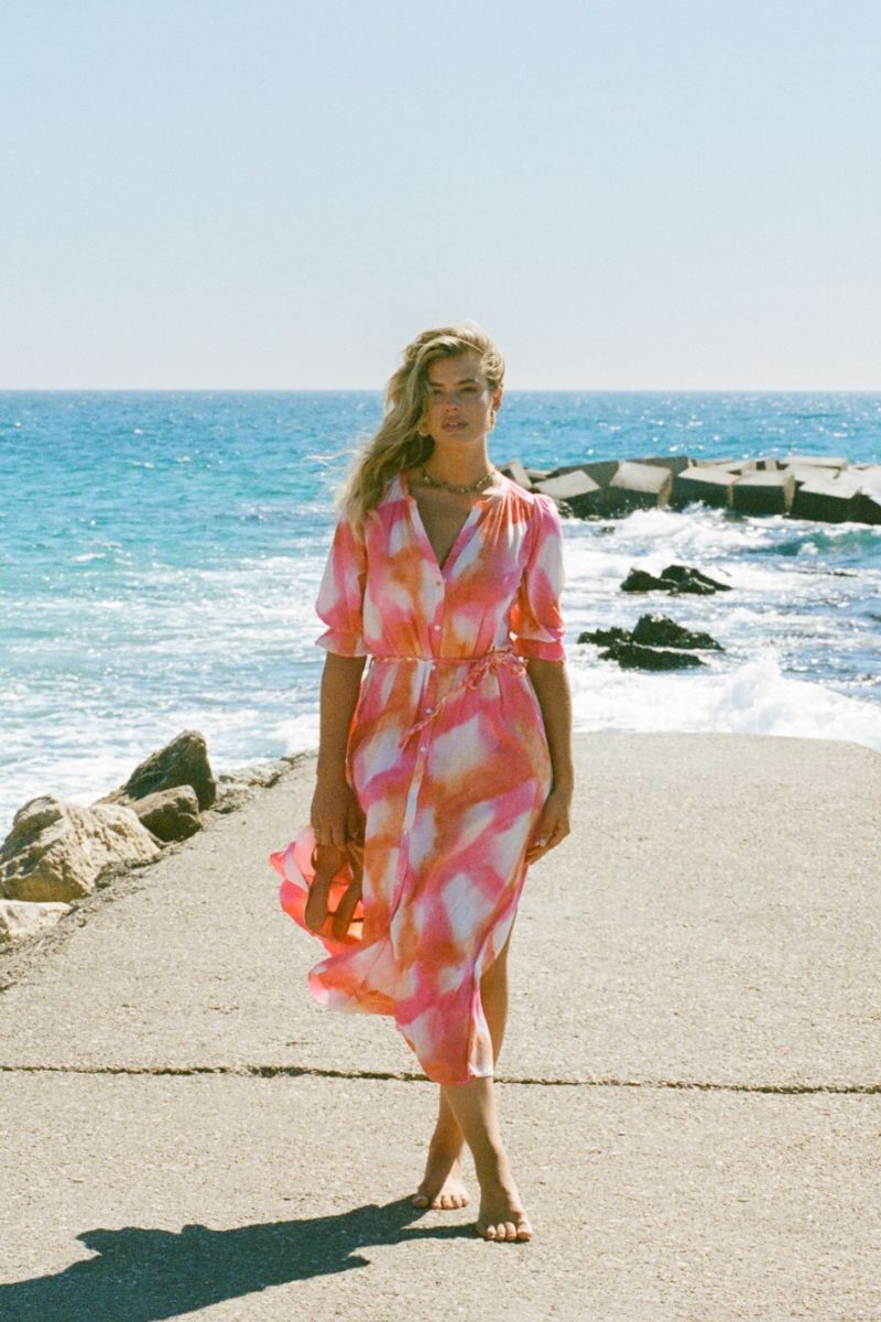 C&S The Label Amalfi Dress Super Pink/Color MIx
