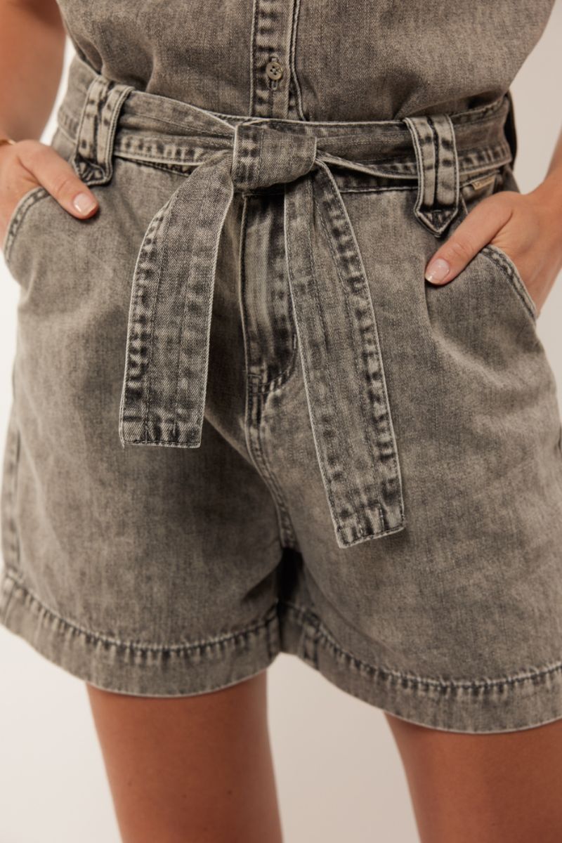 G-maxx Billie Short Denim Light Gray