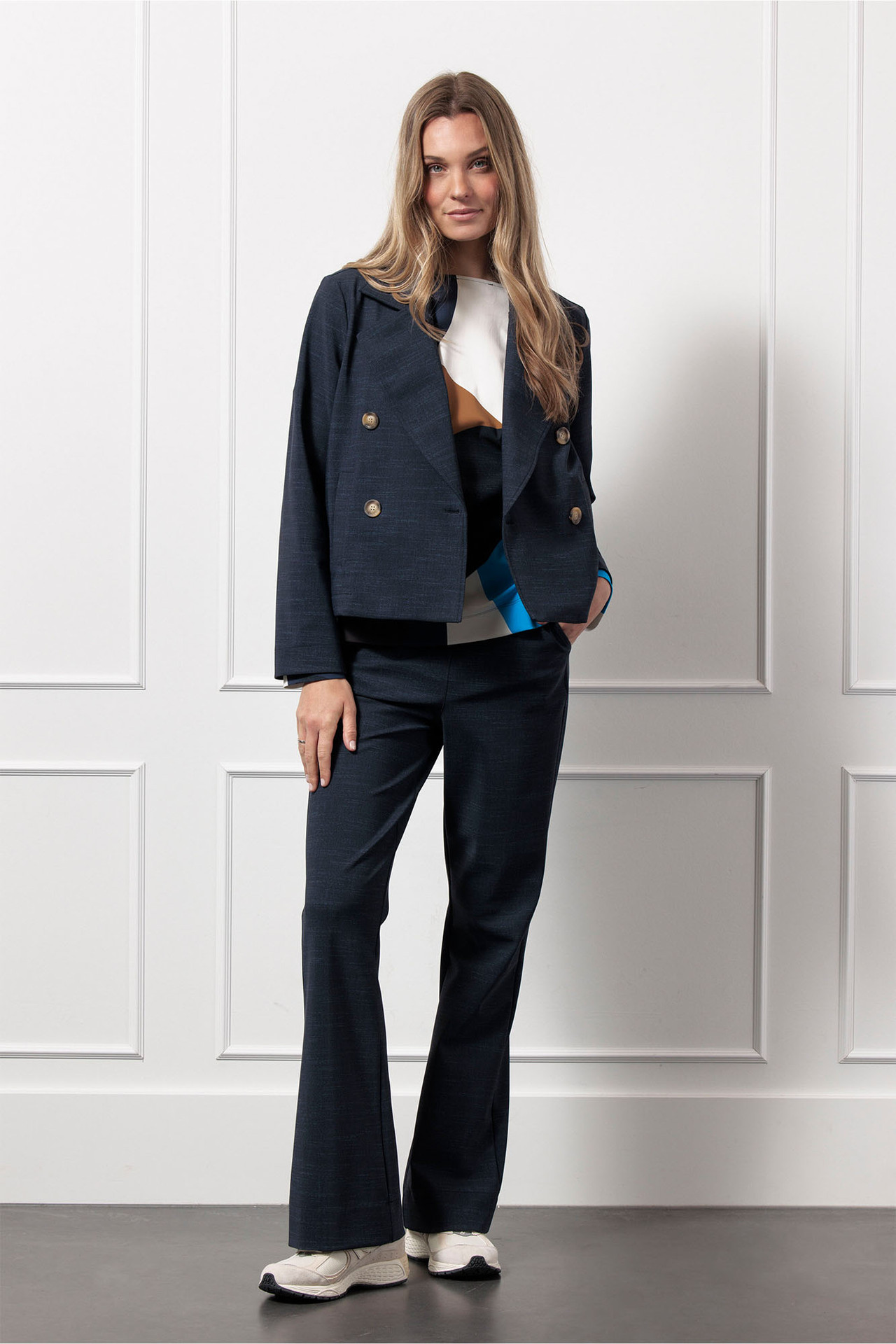 Studio Anneloes Flair Bnd Denim Trousers Dark Blue/Black