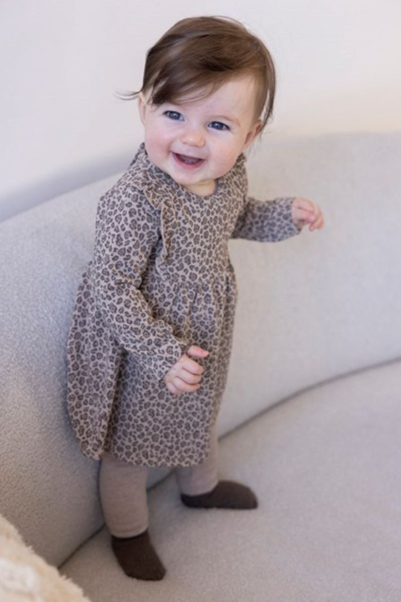 Feetje Jurk AOP Better Together Taupe Melange