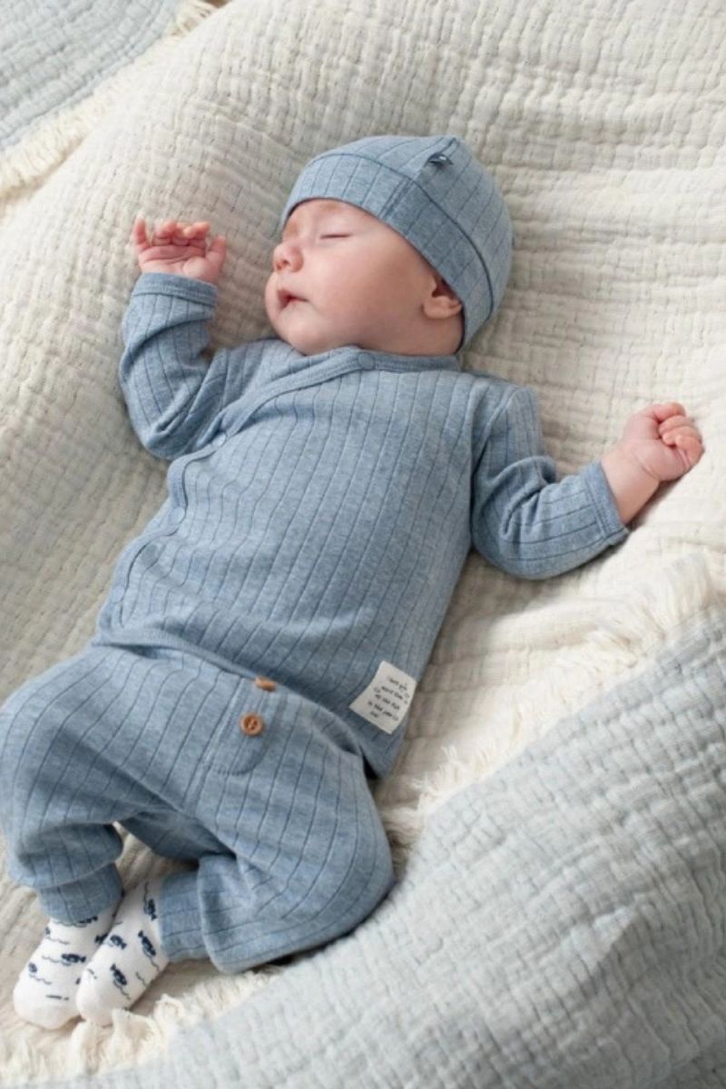 Feetje Overslagshirt Rib Blue Ocean Blauw Melange