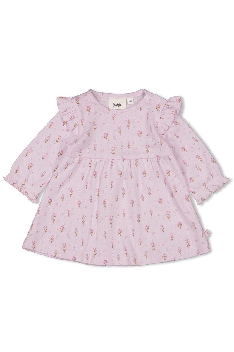 Feetje Jurk Pointelle Rib AOP Flower Ranch Lila