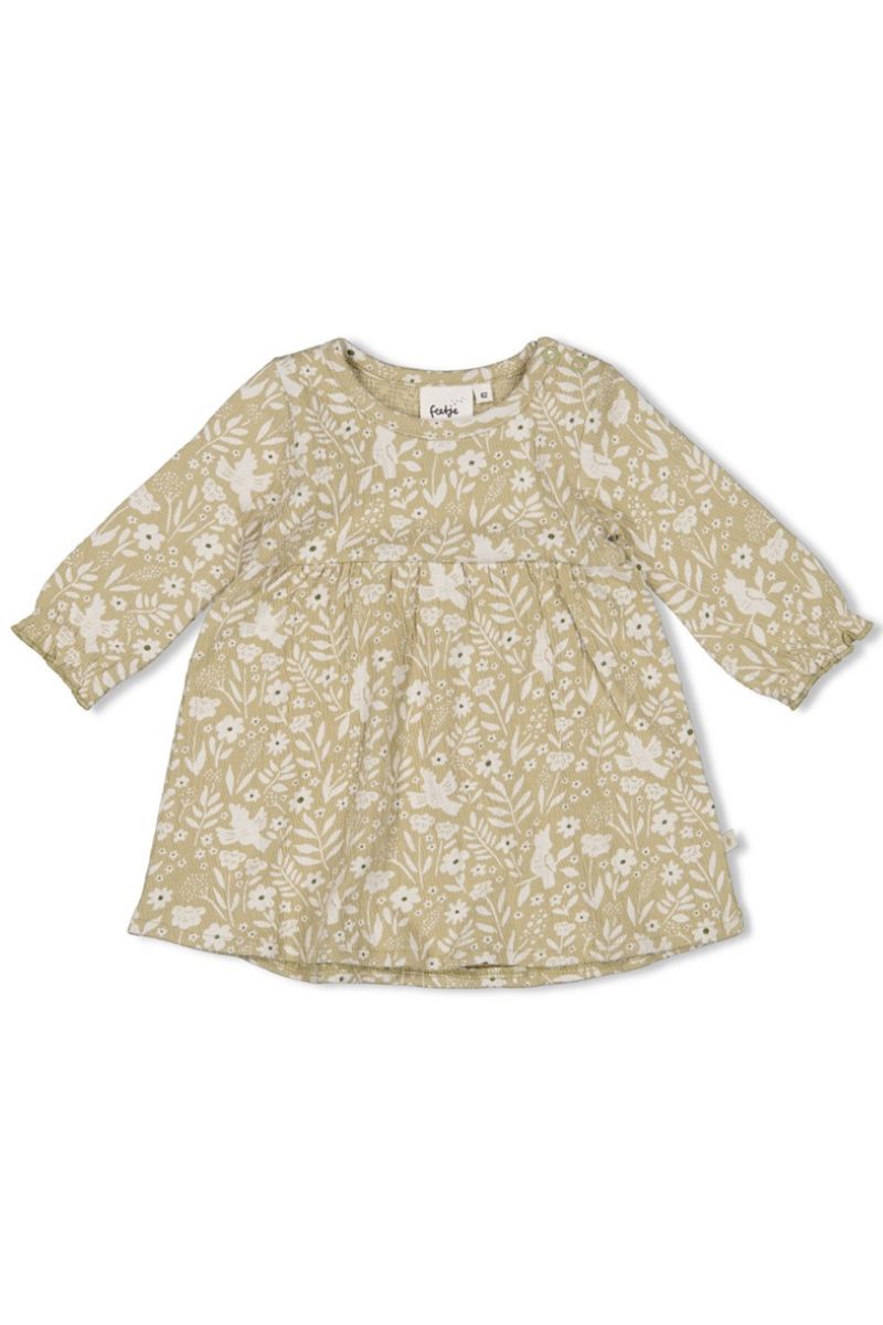 Feetje Jurk Crinkle AOP Let Your Dreams Blossom Groen