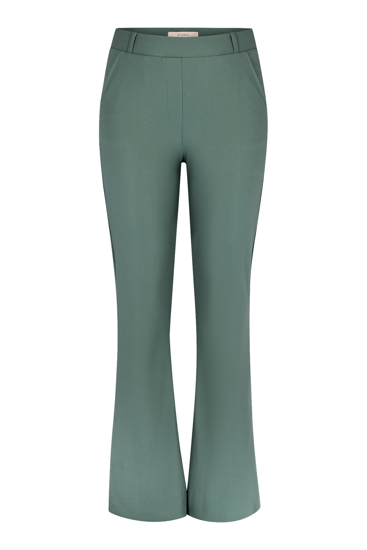Studio Anneloes Flair Bonded Trousers Dark Sage Green
