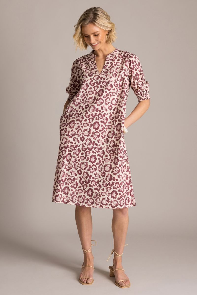 Yest Kayla Jurk Plum/Multicolour