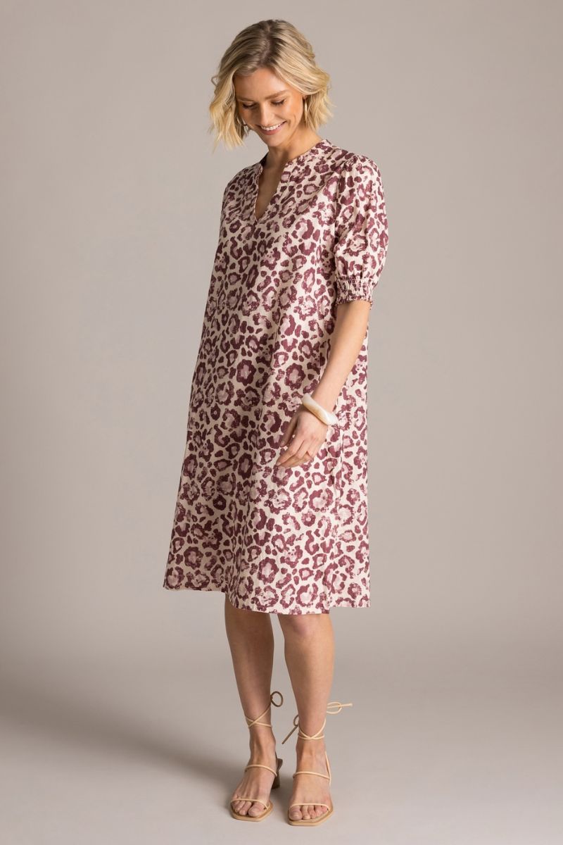 Yest Kayla Jurk Plum/Multicolour