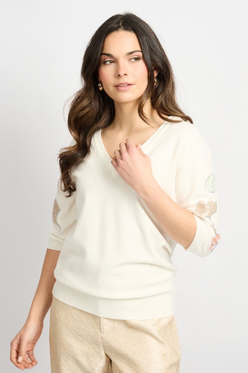 C&S The Label Aaf Knit Pullover Wool White