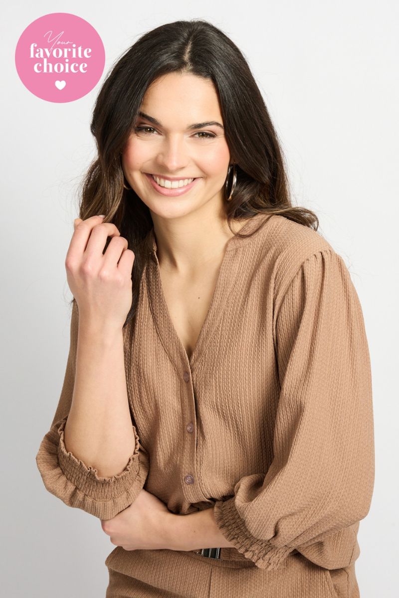 C&S The Label Laila Blouse Latte