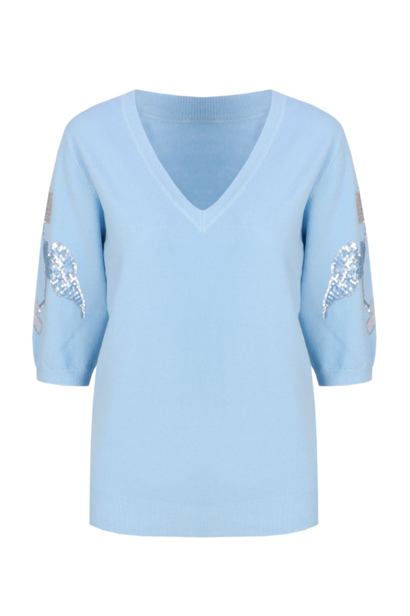 C&S The Label Aaf Knit Pullover Light Blue