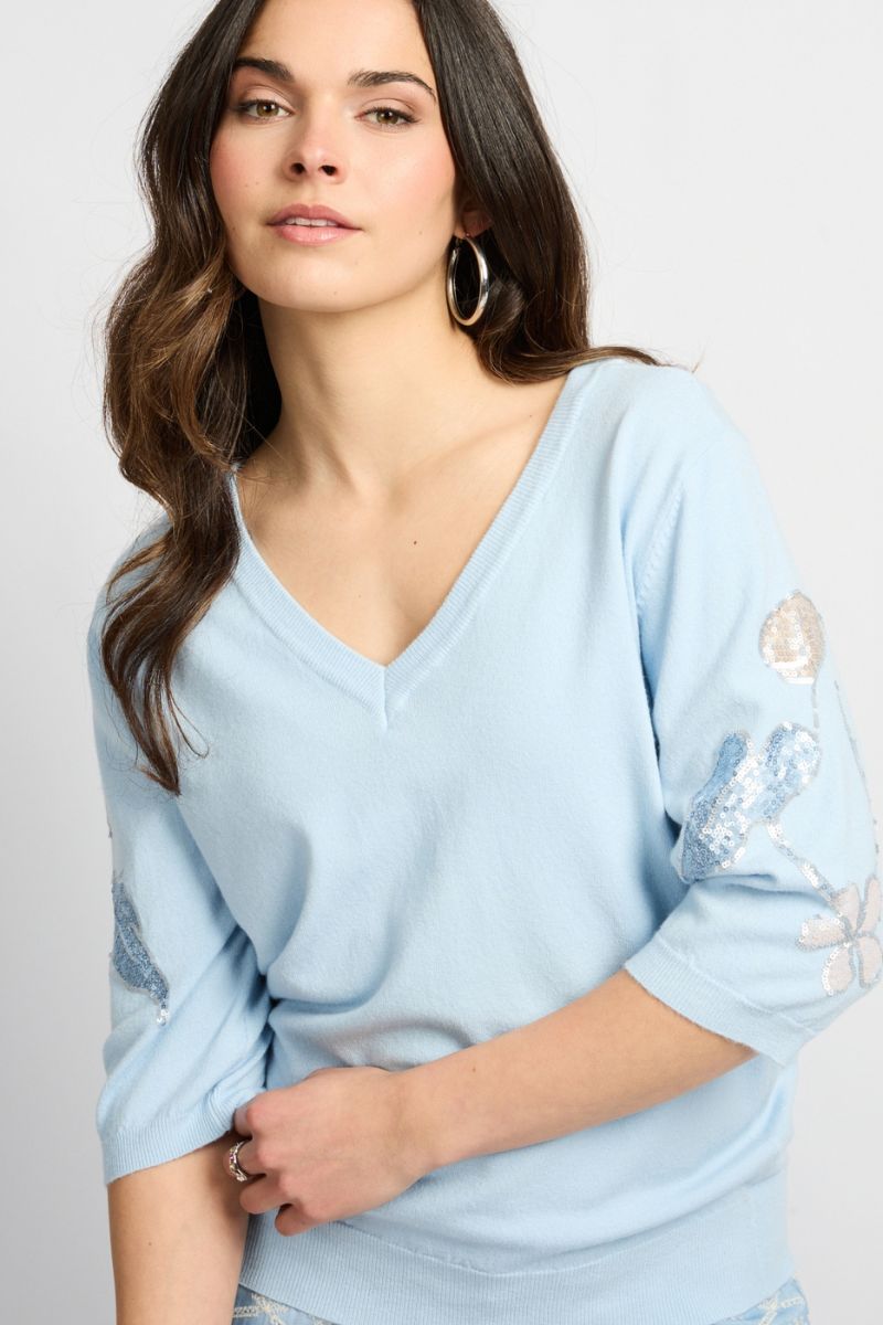 C&S The Label Aaf Knit Pullover Light Blue