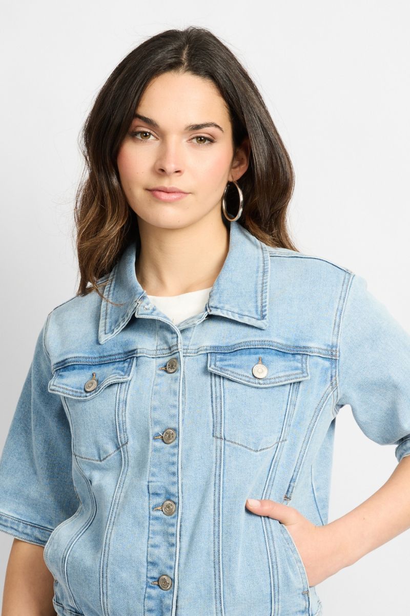 C&S The Label Ines Jacket Denim Mid Blue